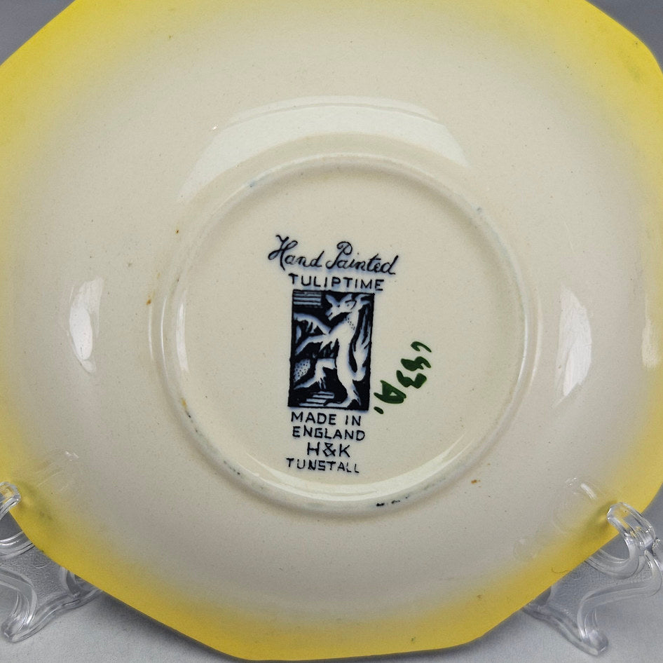 H&K Tunstall Tuliptime Hand-Painted Handled Dish