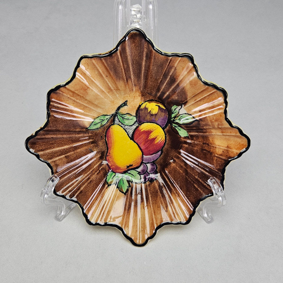 H&K Tunstall Viola Hand-Painted Fruit Scalloped Dish