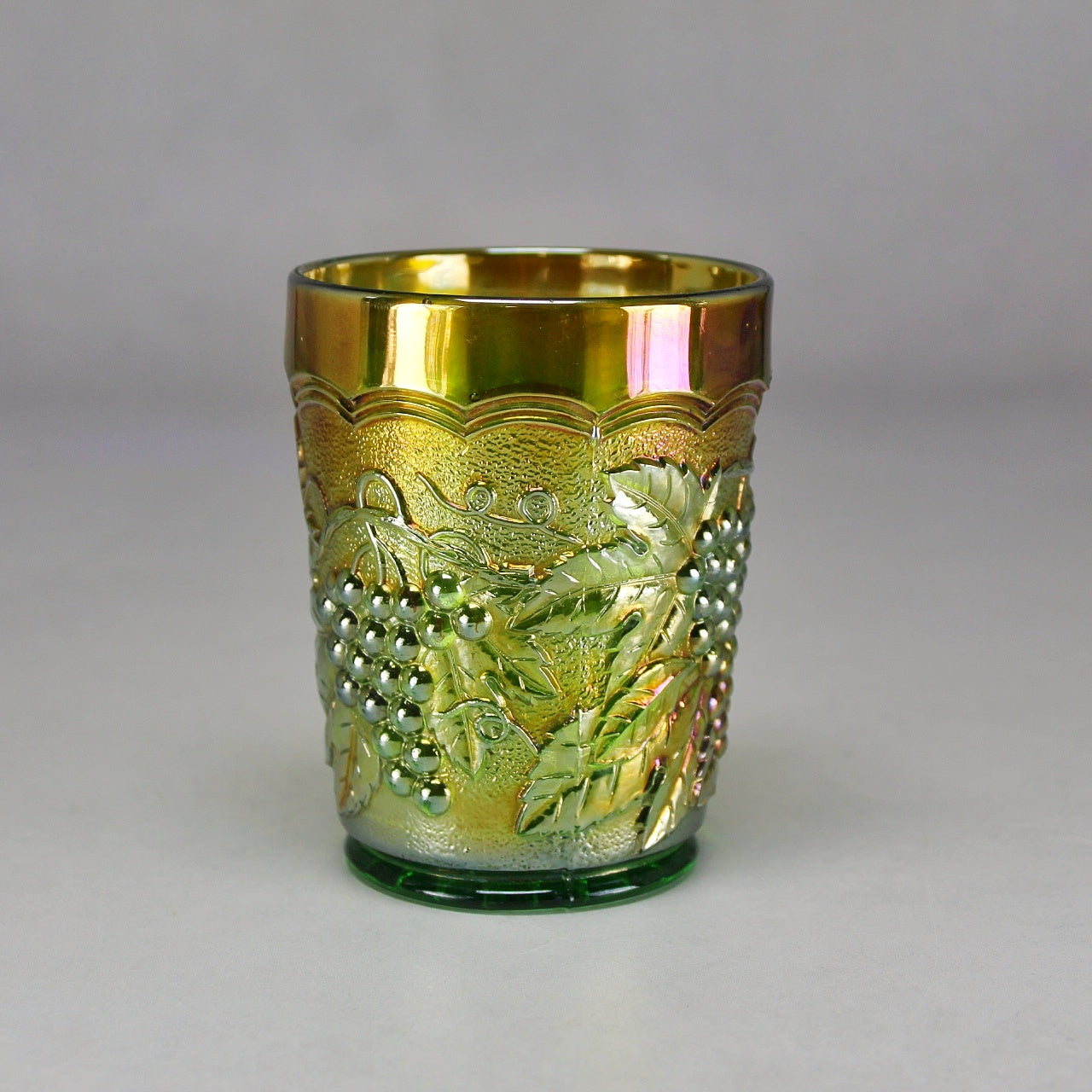 Imperial Glass Green Grape Carnival Glass Tumbler
