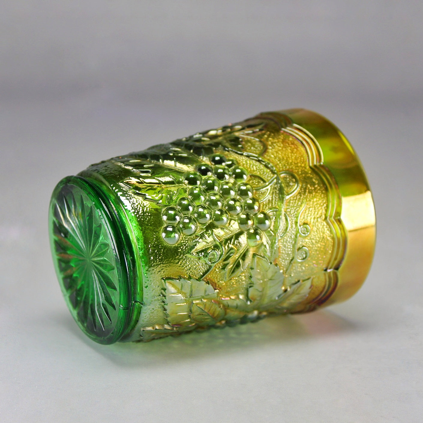 Imperial Glass Green Grape Carnival Glass Tumbler