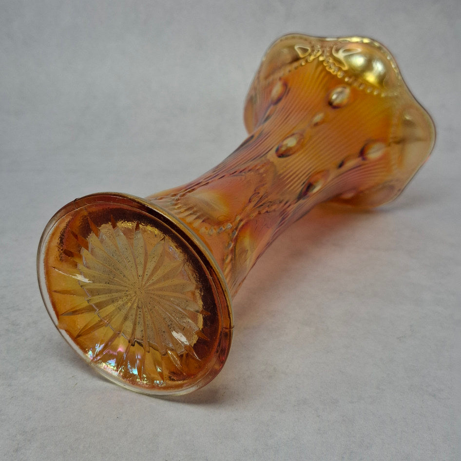 Imperial Glass Marigold Carnival Glass Bullseye and Rib Pattern Vase