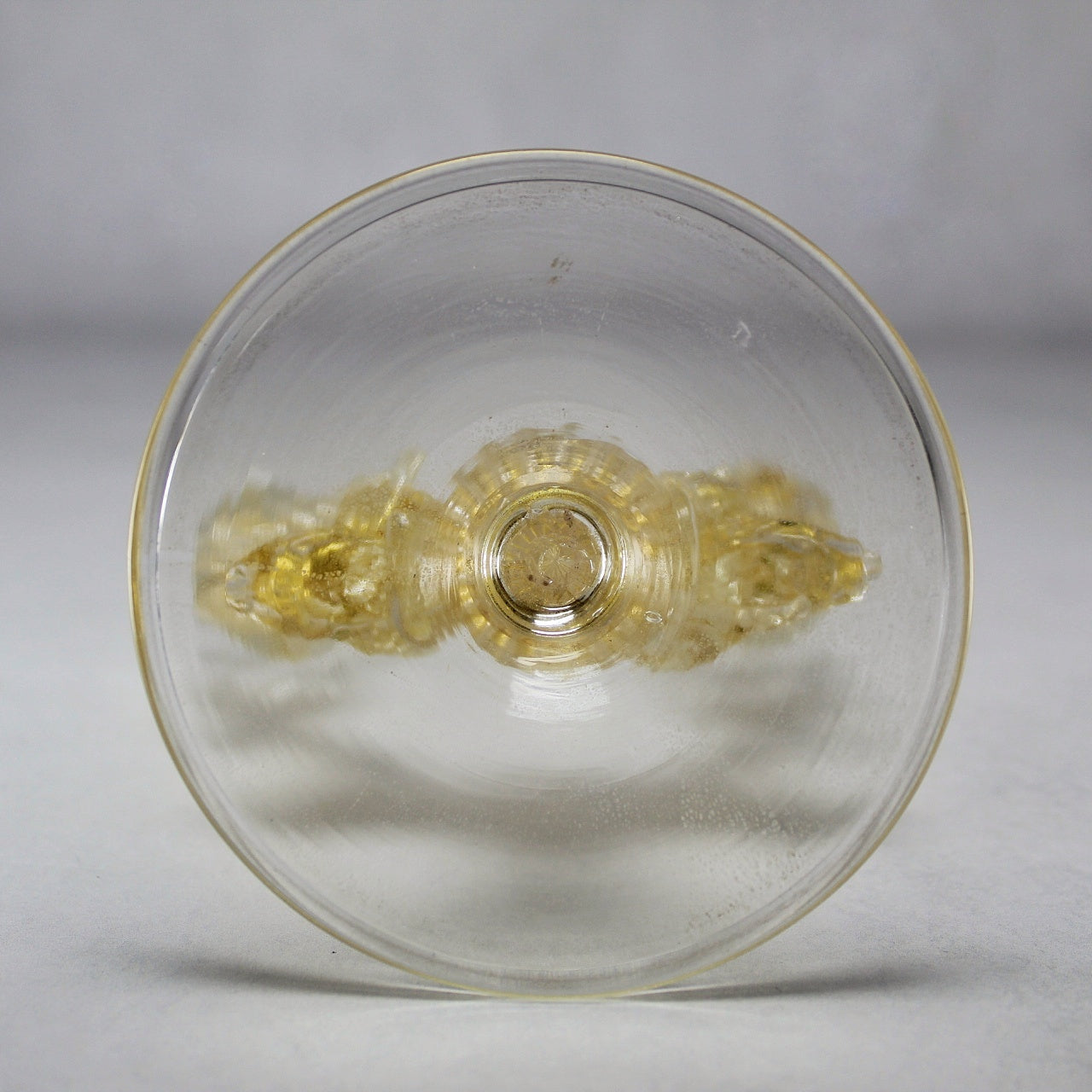 Italian Murano Gold Leaf Dolphin and Flower Double Candlestick