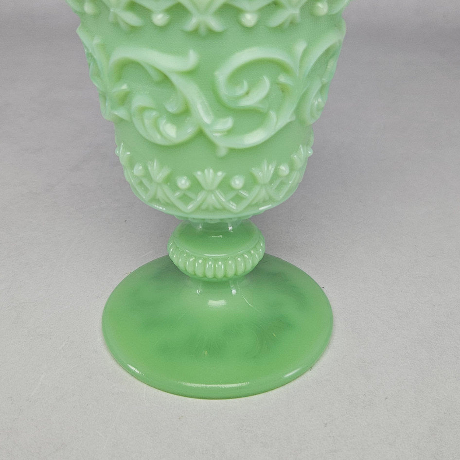 Ivima Scroll Green Jadeite Glass Goblet