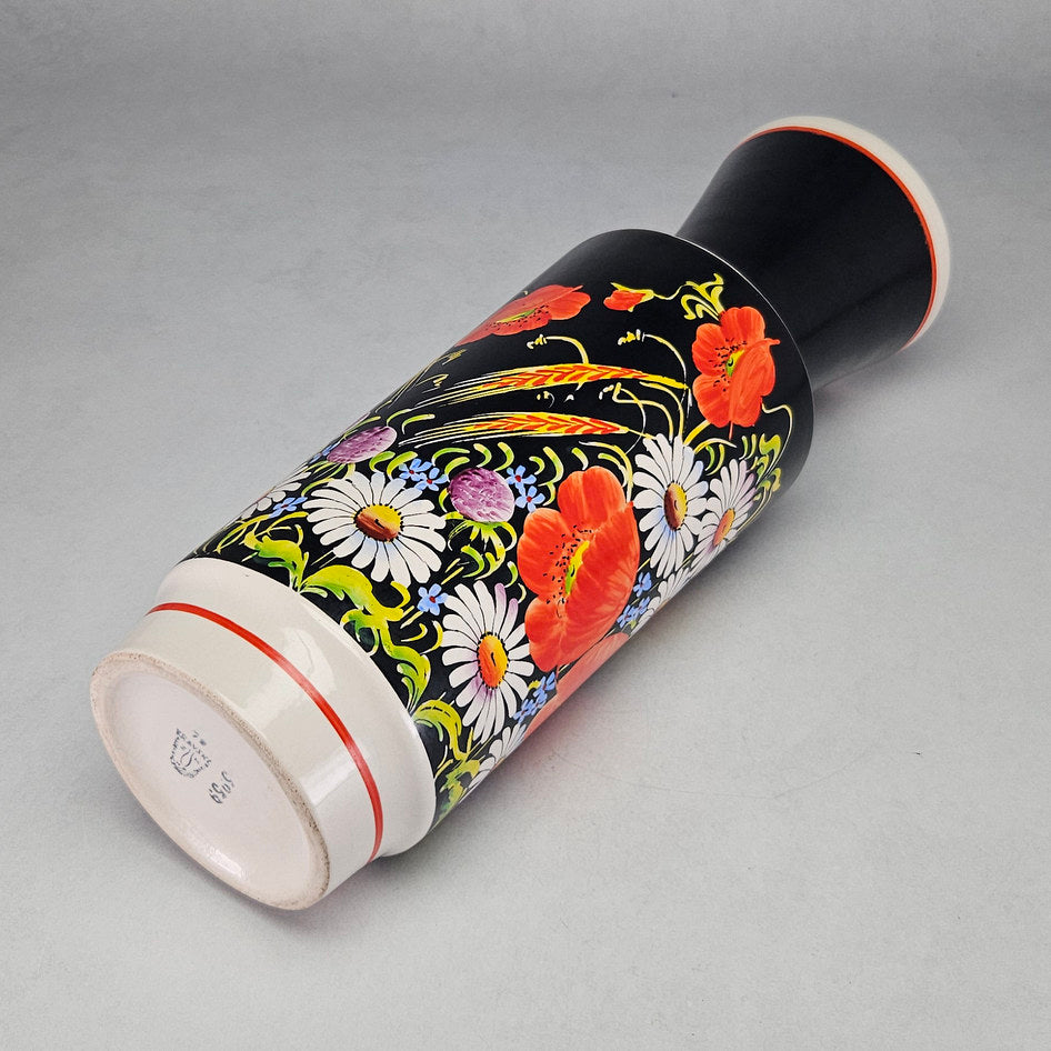 Kravsko Czechoslovak Floral Butterfly Ceramic Vase