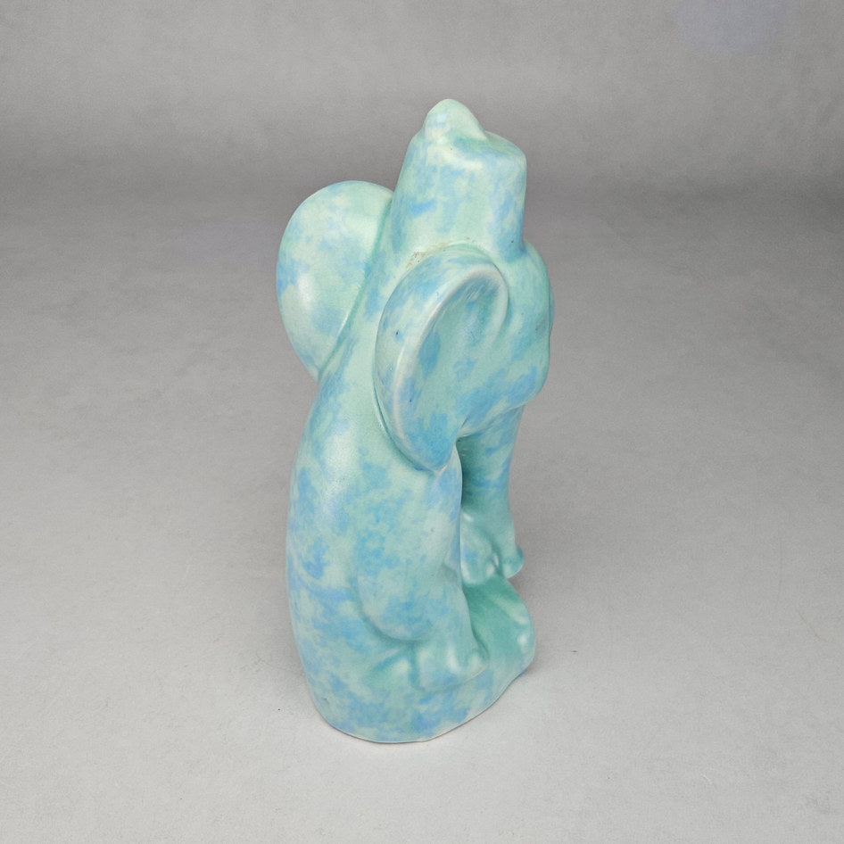 Light Blue Mottled Ceramic Elephant Figurine