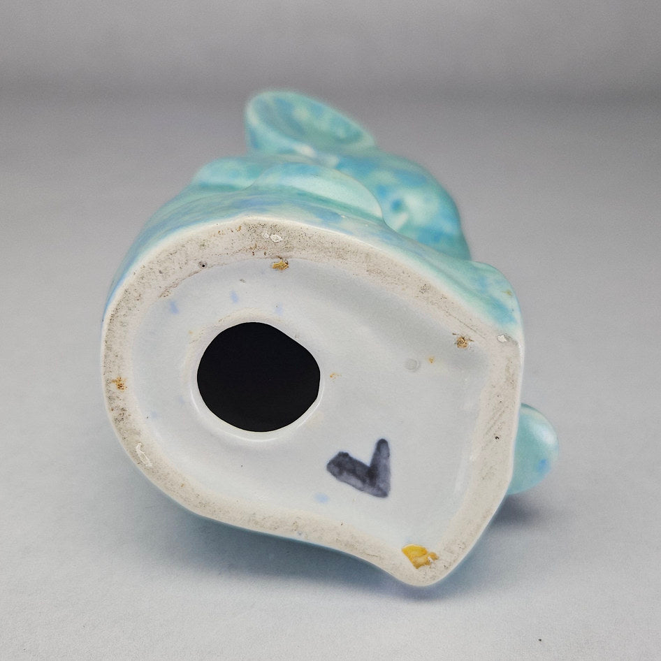 Light Blue Mottled Ceramic Elephant Figurine