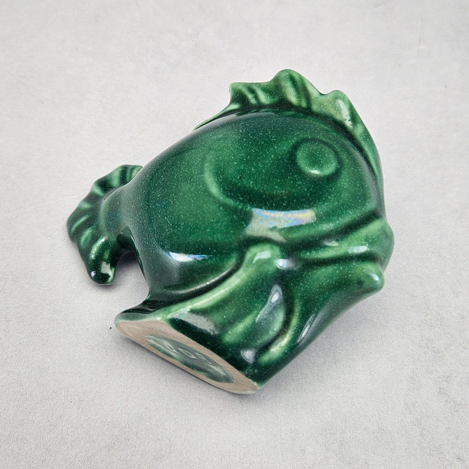 Lucia Ware 1408 Green Ceramic Fish Vase, view 3