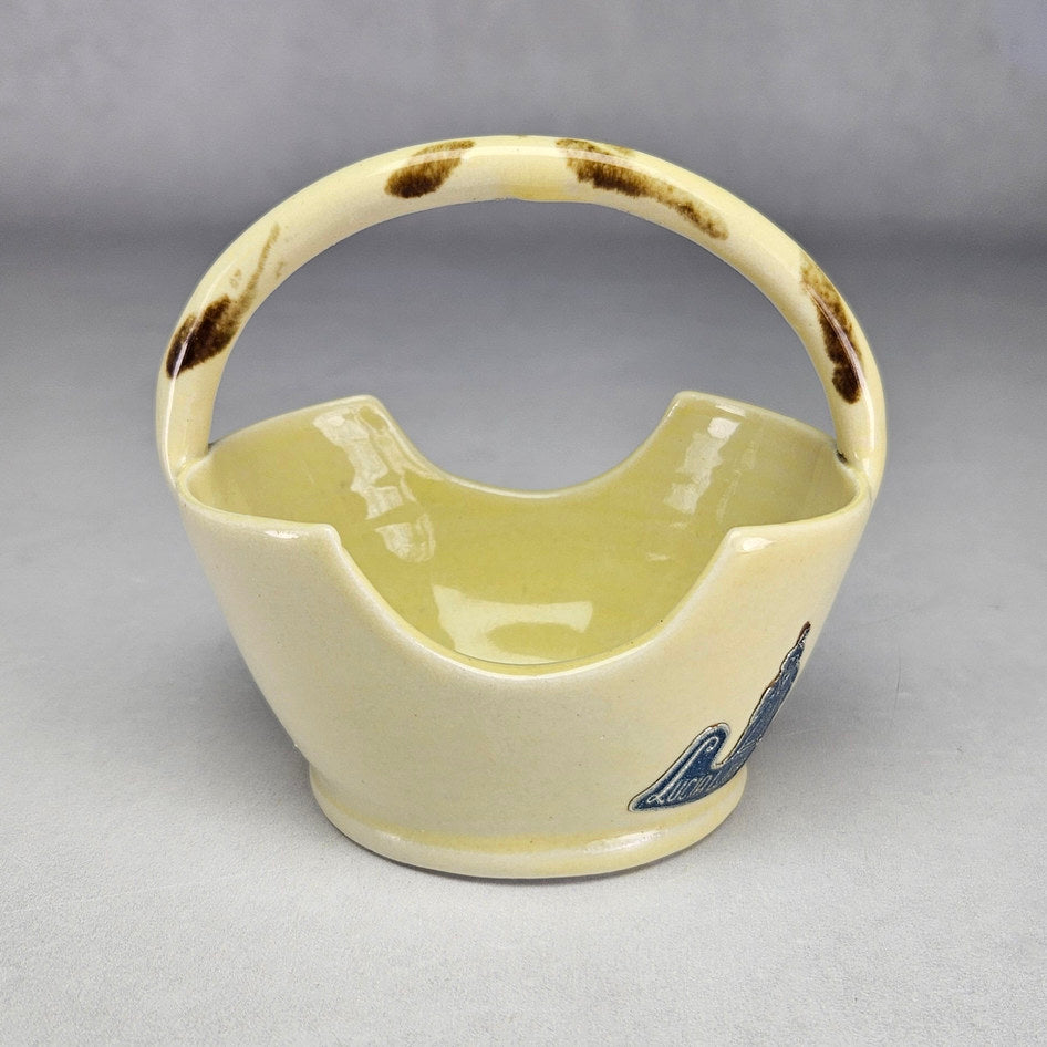 Lucia Ware 153 Yellow Ceramic Basket, view 1