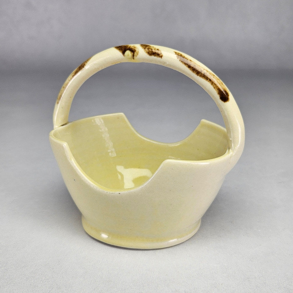 Lucia Ware 153 Yellow Ceramic Basket, view 3
