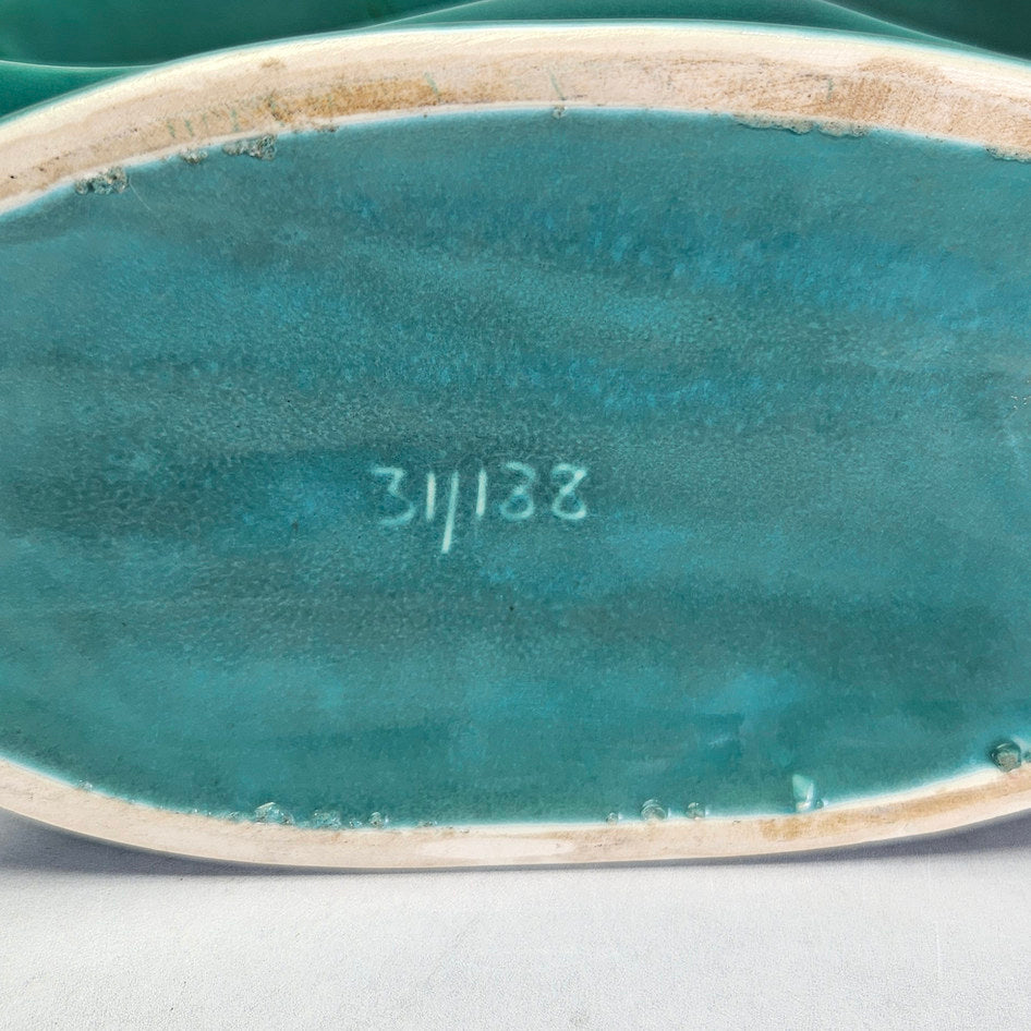 Lucia Ware attributed turquoise vase base showing numerical marking