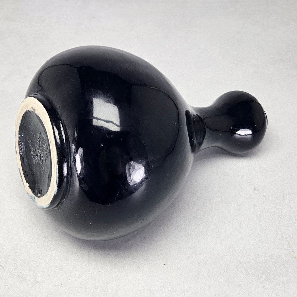 Lucia Ware glossy black ceramic double-gourd vase model 203