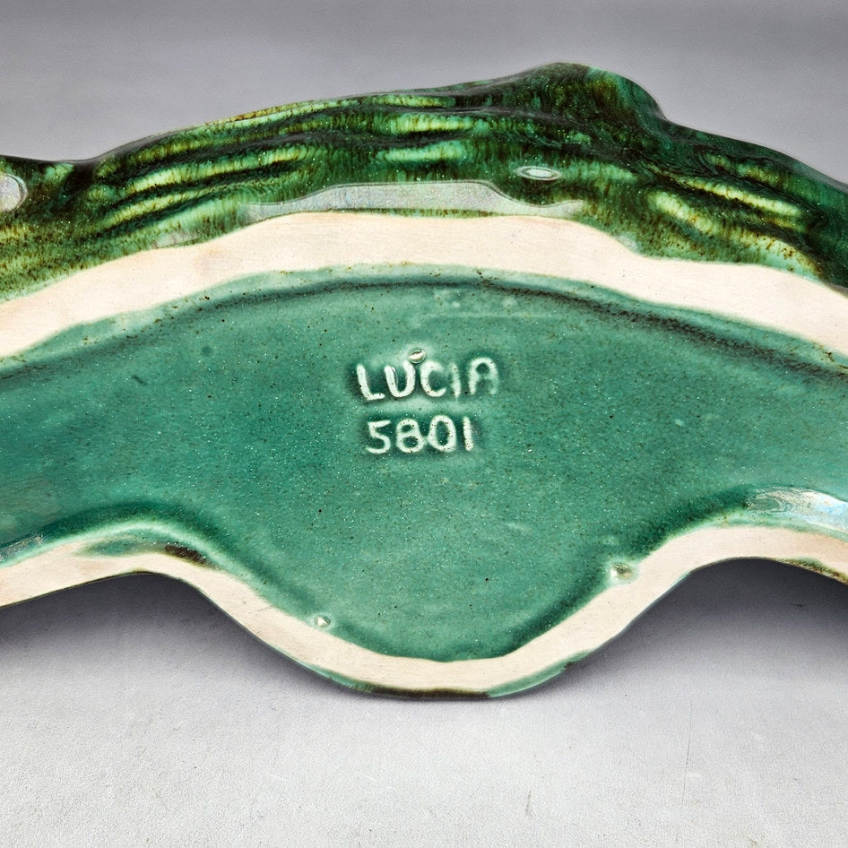 Lucia Ware duck planter base close-up showing LUCIA 5801