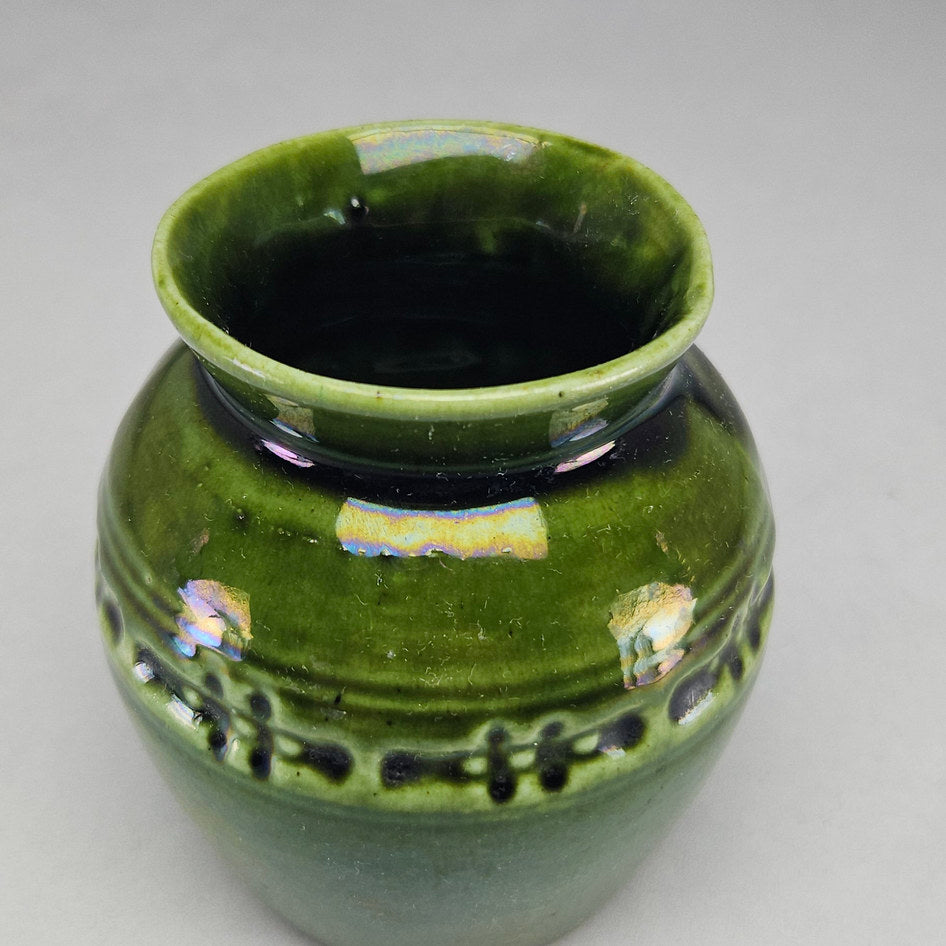 Lucia Ware Green Lustre Glazed Ceramic Vase Style 1563