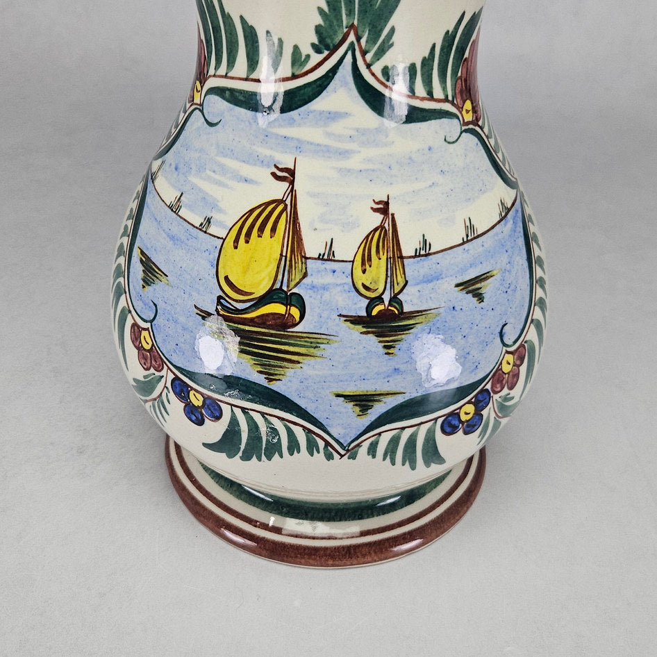 Lucia Ware Hand-Painted Sailing Boat Ceramic Vase