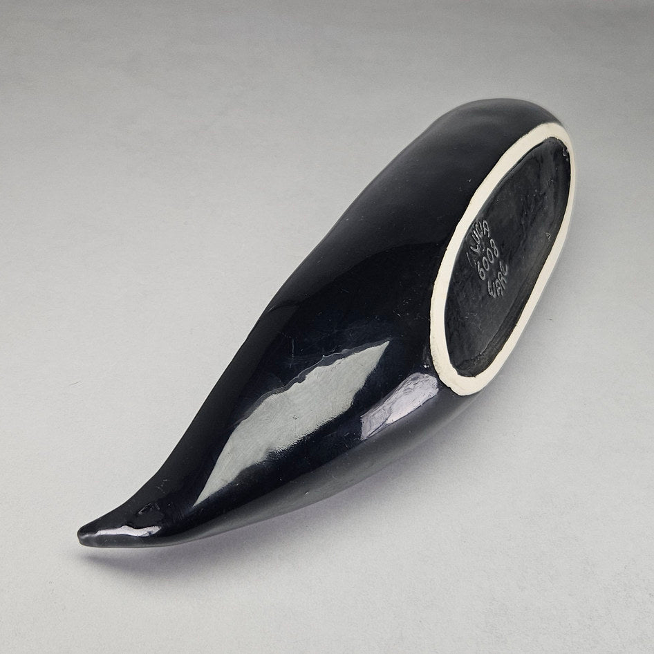 Lucia Ware Large Black Ceramic Gondola Planter Vase Style 6008