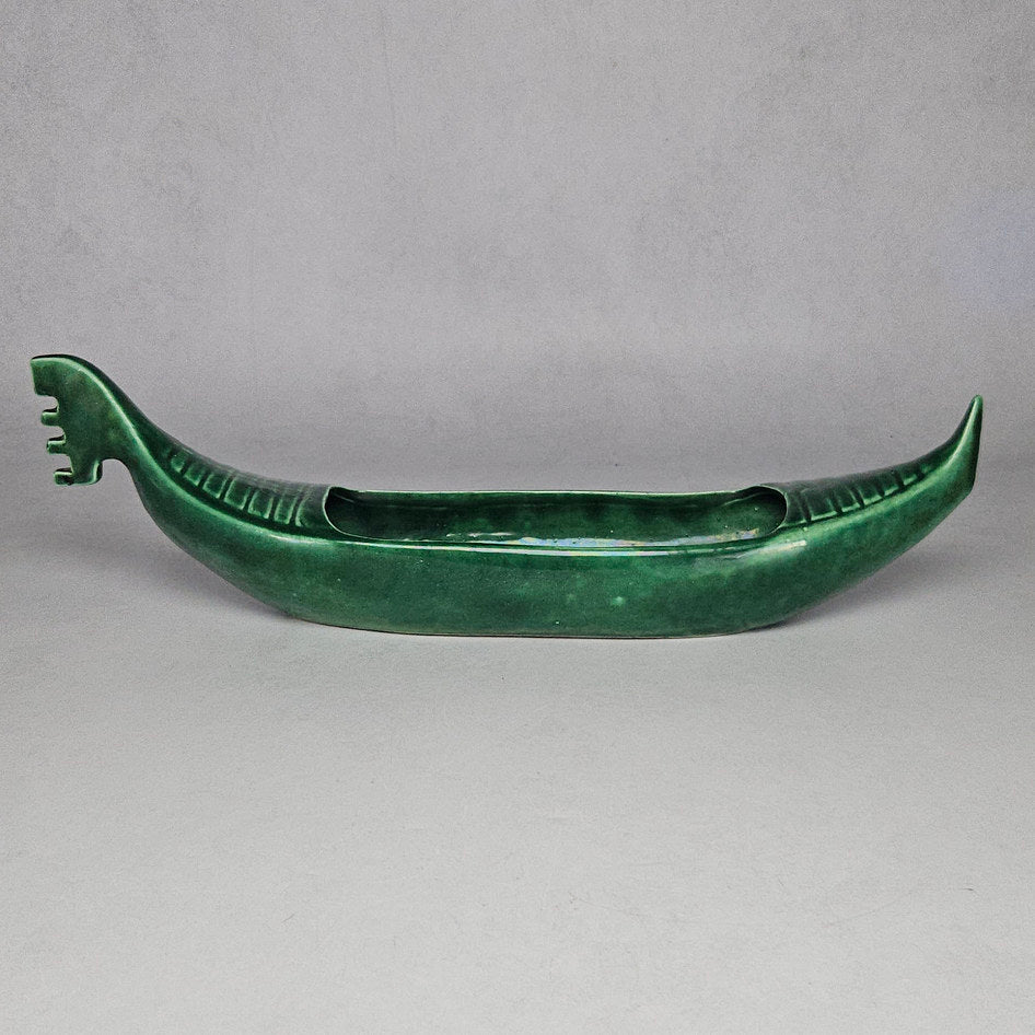Lucia Ware Large Green Ceramic Gondola Planter Vase Style 6008