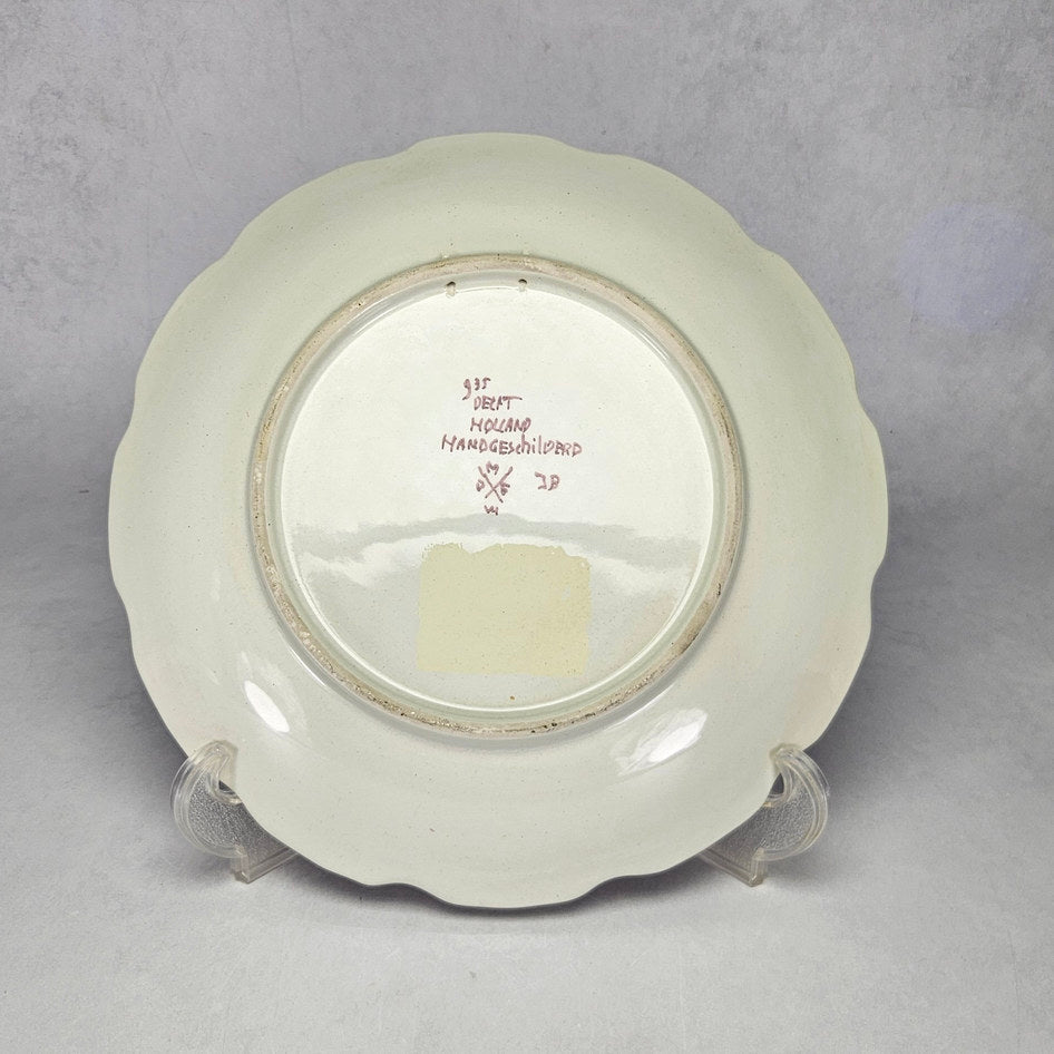 M. de Wit wall plate reverse showing crossed-paintbrush maker mark