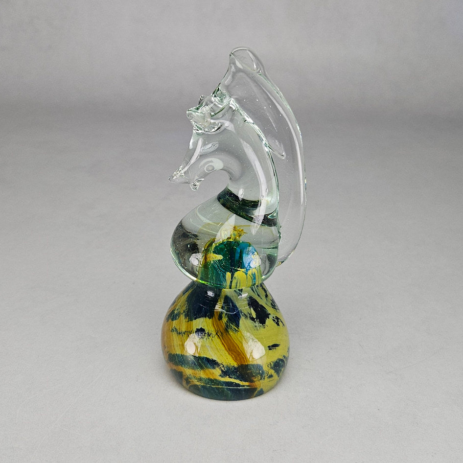 Mdina Small Hand-Blown Art Glass Seahorse Sculpture