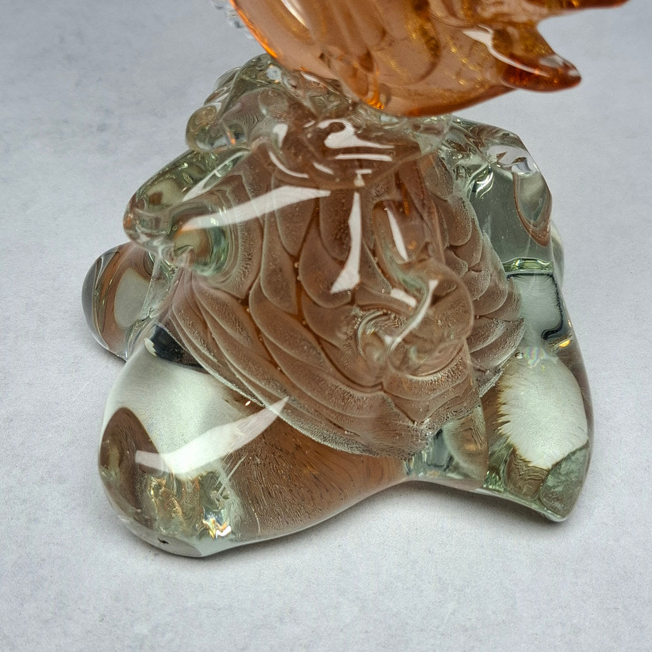 Mid-Century Murano Sommerso Art Glass Fish Sculpture Attributed to Seguso Vetri d'Arte