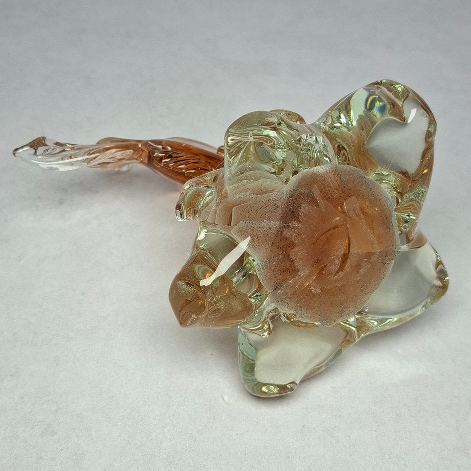 Mid-Century Murano Sommerso Art Glass Fish Sculpture Attributed to Seguso Vetri d'Arte