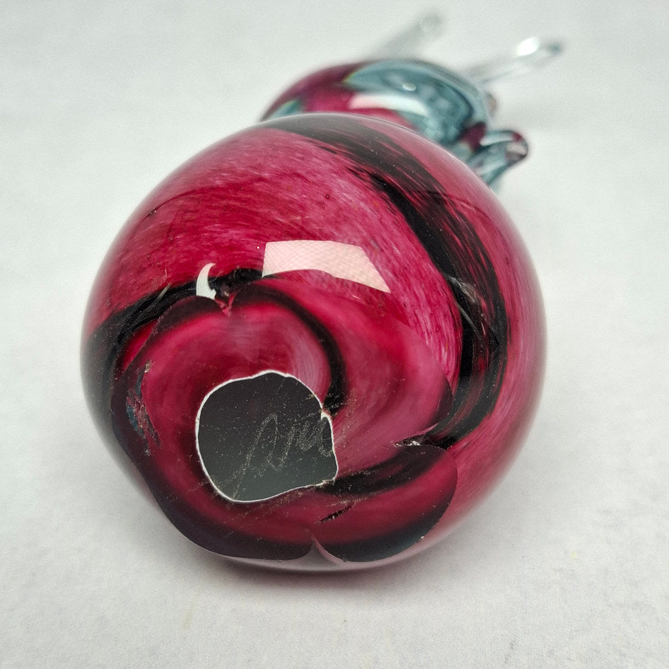 Mtarfa Glassblowers Handmade Art Glass Fish Shaped Paperweight