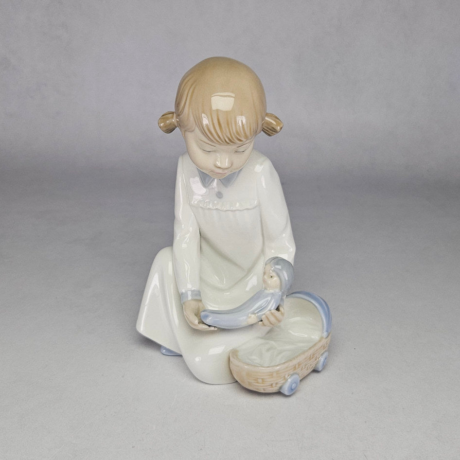 NAO by Lladró Girl with Baby Doll Porcelain Figurine