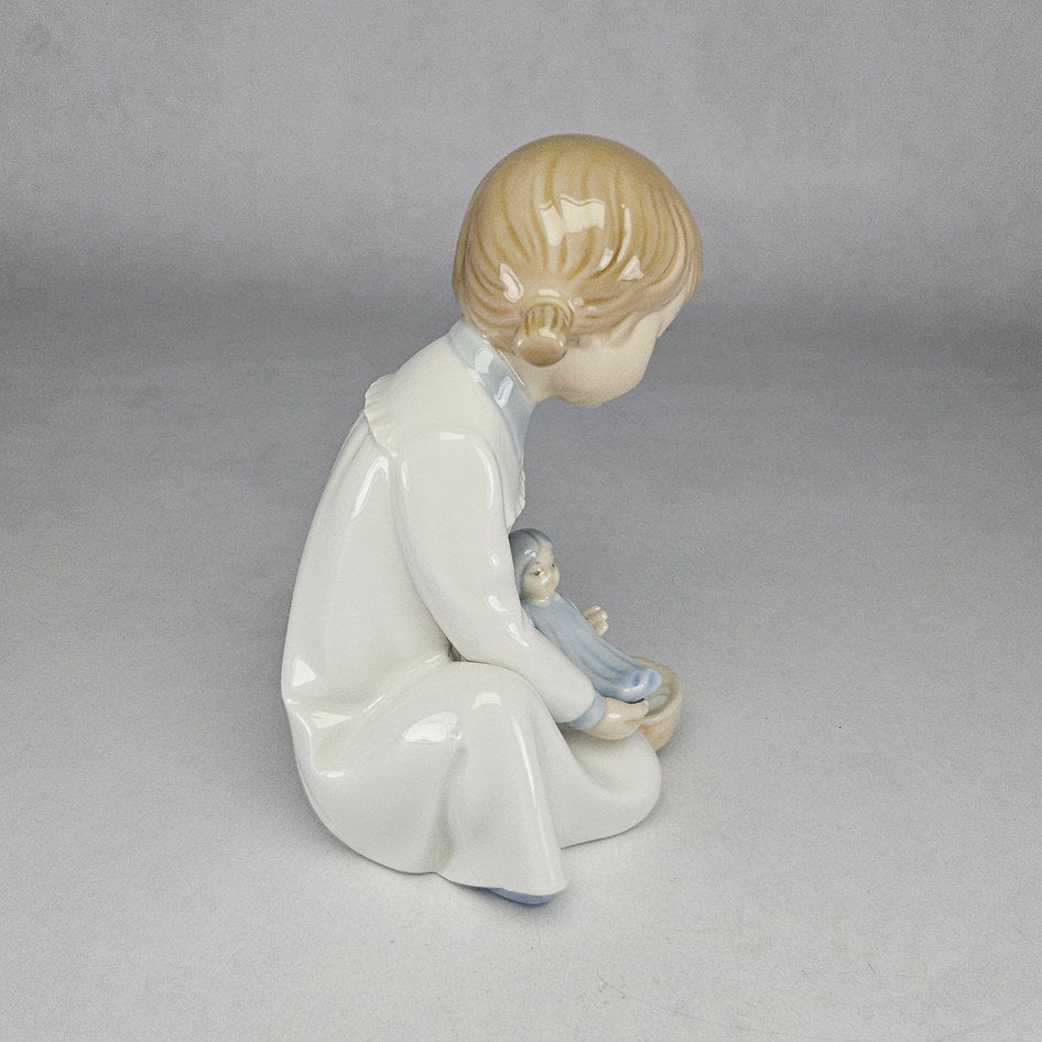 NAO by Lladró Girl with Baby Doll Porcelain Figurine