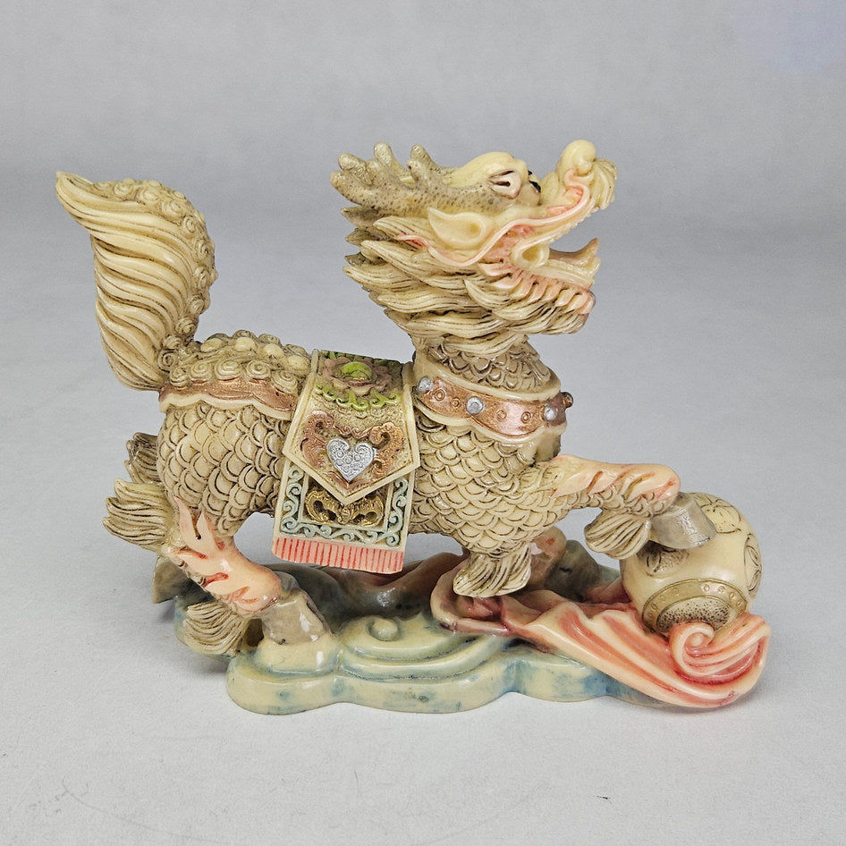 Pair of Chinese-Style Resin Qilin Pixiu Guardian Statues