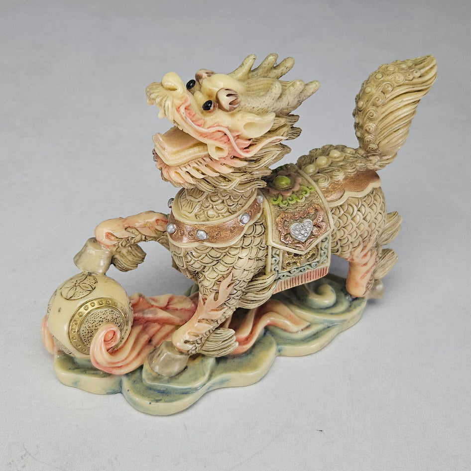 Pair of Chinese-Style Resin Qilin Pixiu Guardian Statues