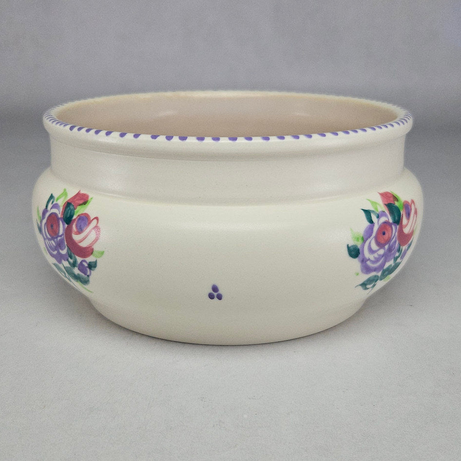 Poole England Hand Decorated Floral Ceramic Bowl