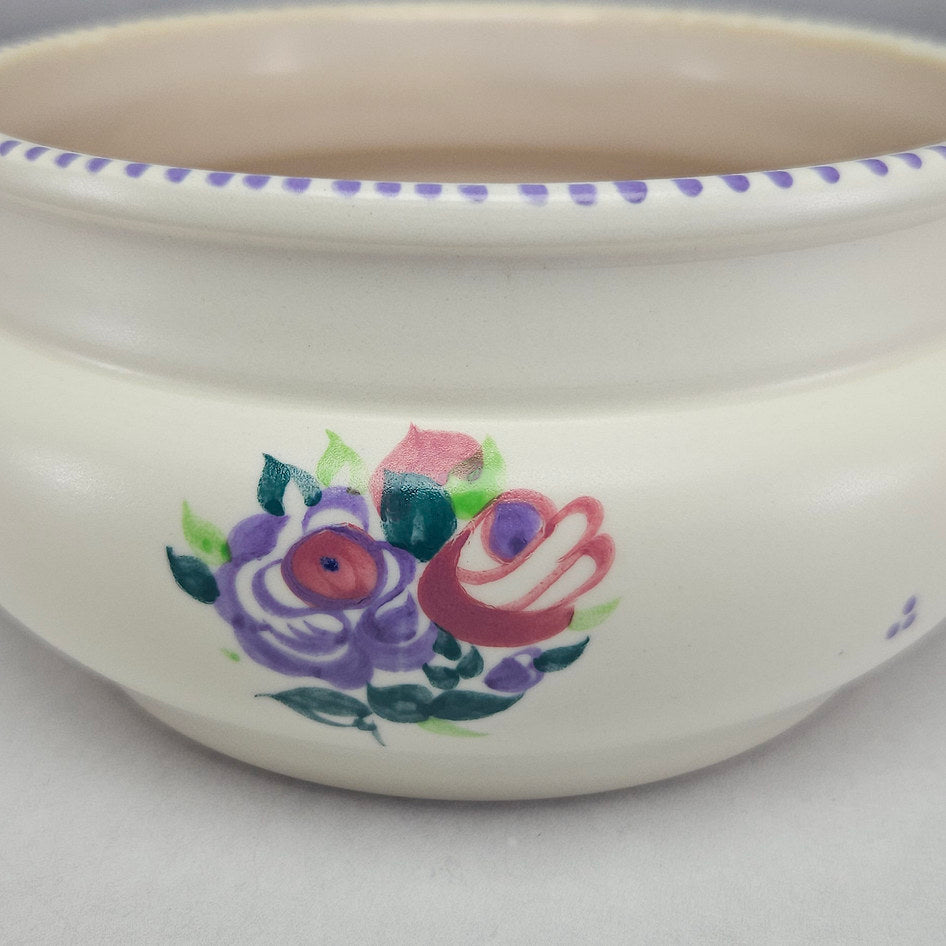 Poole England Hand Decorated Floral Ceramic Bowl