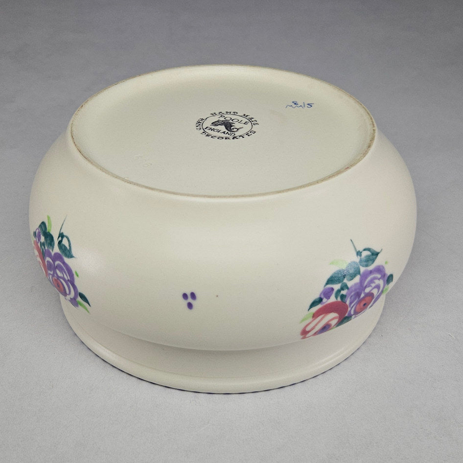 Poole England Hand Decorated Floral Ceramic Bowl