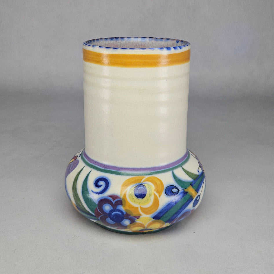 Poole Pottery Hand-Painted Floral Ceramic Vase