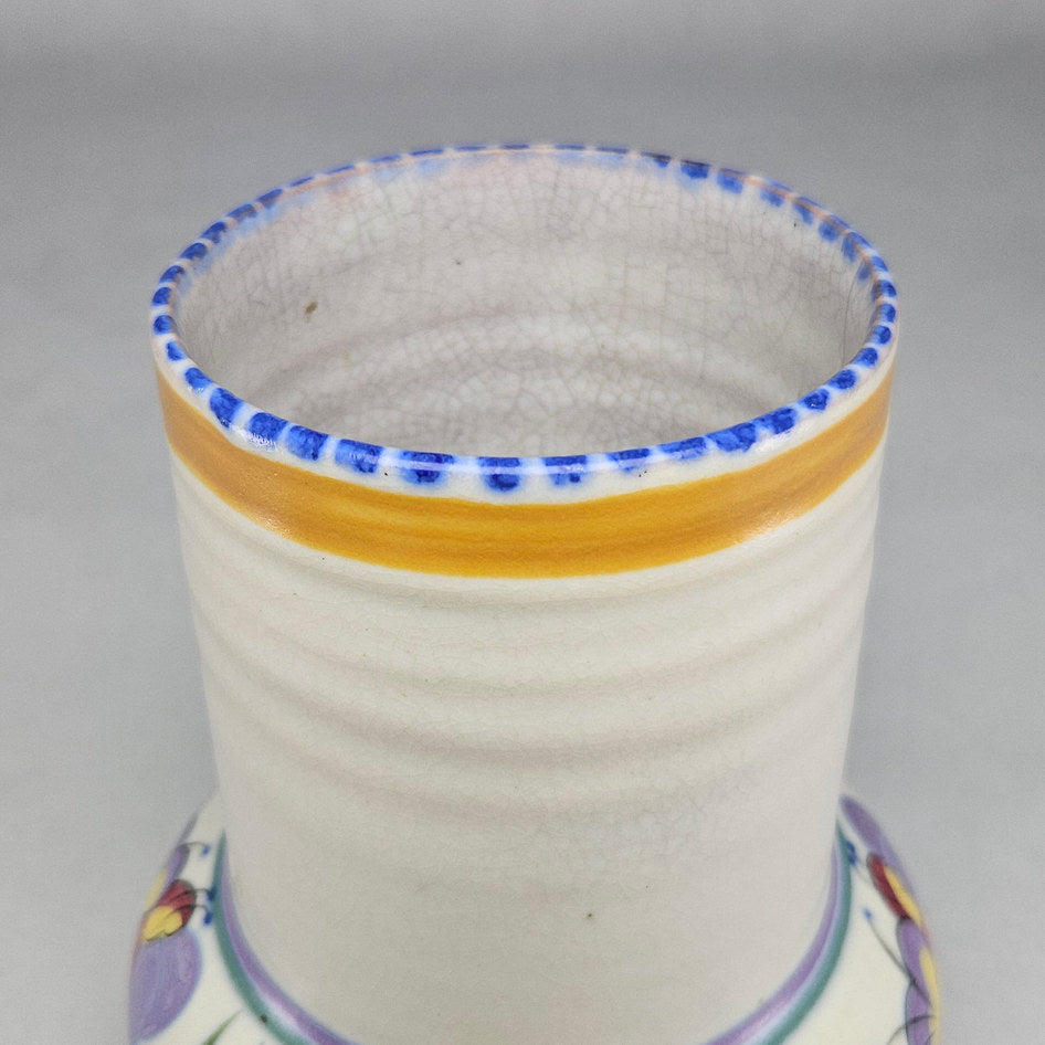 Poole Pottery Hand-Painted Floral Ceramic Vase