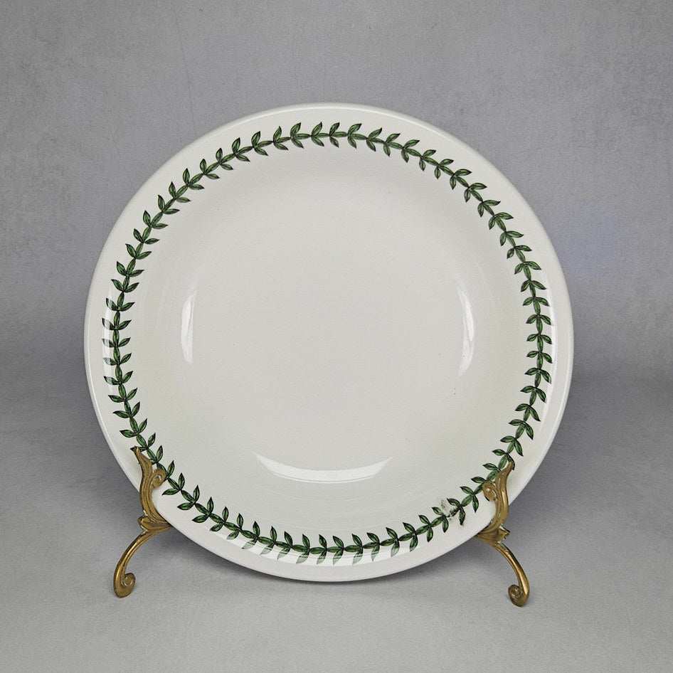 Portmeirion Botanic Garden White Bowl with Green Leaf Border