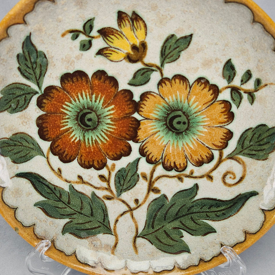 PZH Gouda Polo Hand-Painted Floral Ceramic Plate