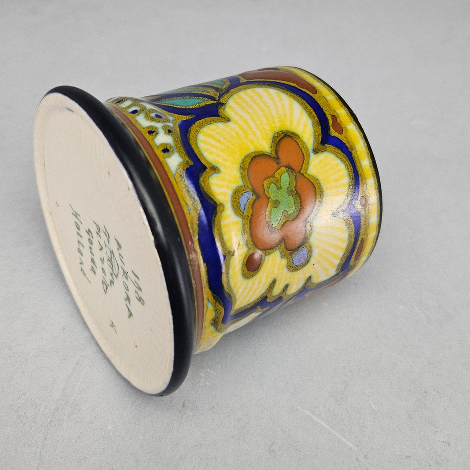 PZH Plazuid Gouda Aurora 198 Polychrome Floral Ceramic Cachepot