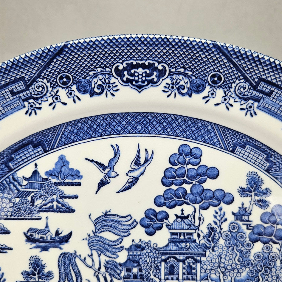 Queen’s by Churchill Blue Willow Oval Serving Platter, view 4