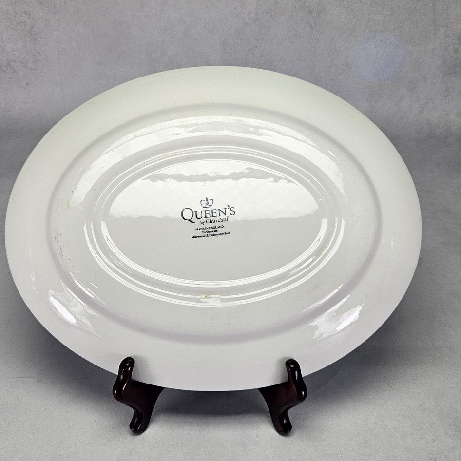 Queen’s by Churchill Blue Willow Oval Serving Platter, view 6