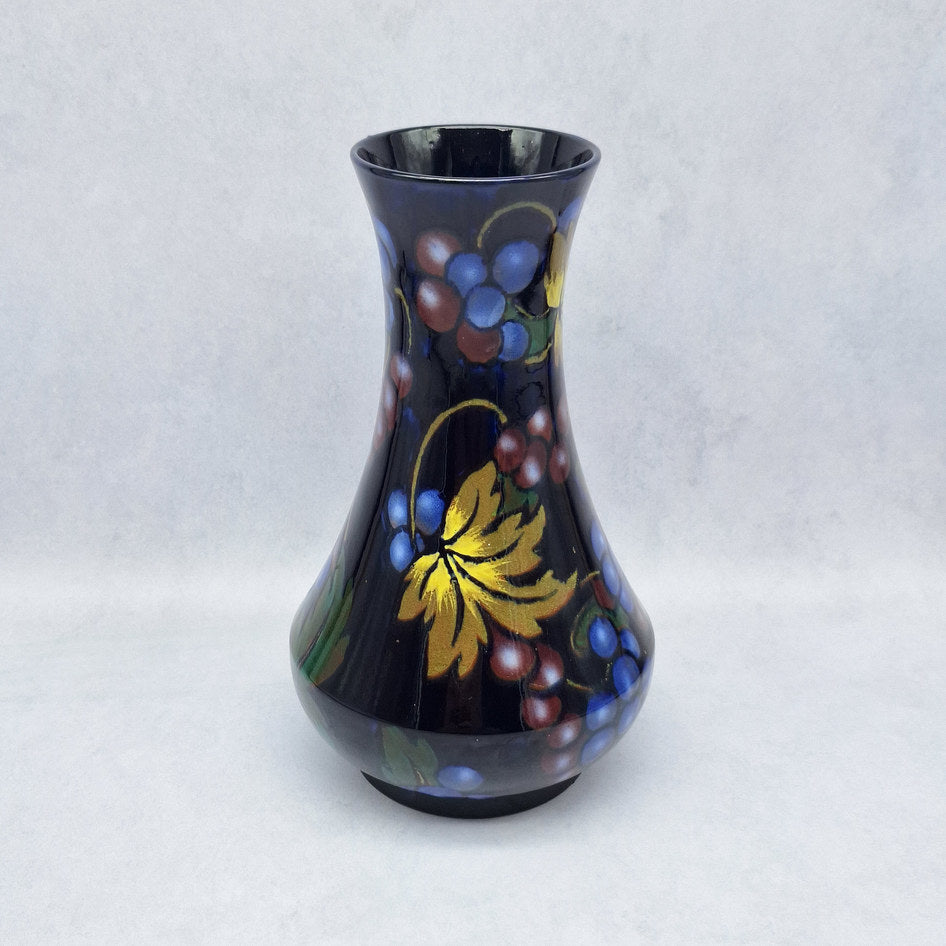 Royal Stanley Ware Jacobean Cobalt Grape Motif Vase