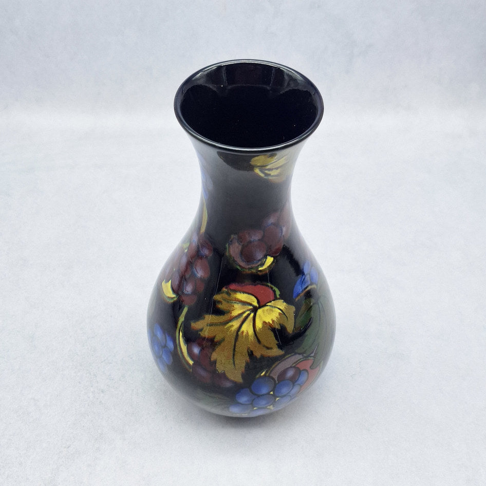 Royal Stanley Ware Jacobean Cobalt Grape Motif Vase 843