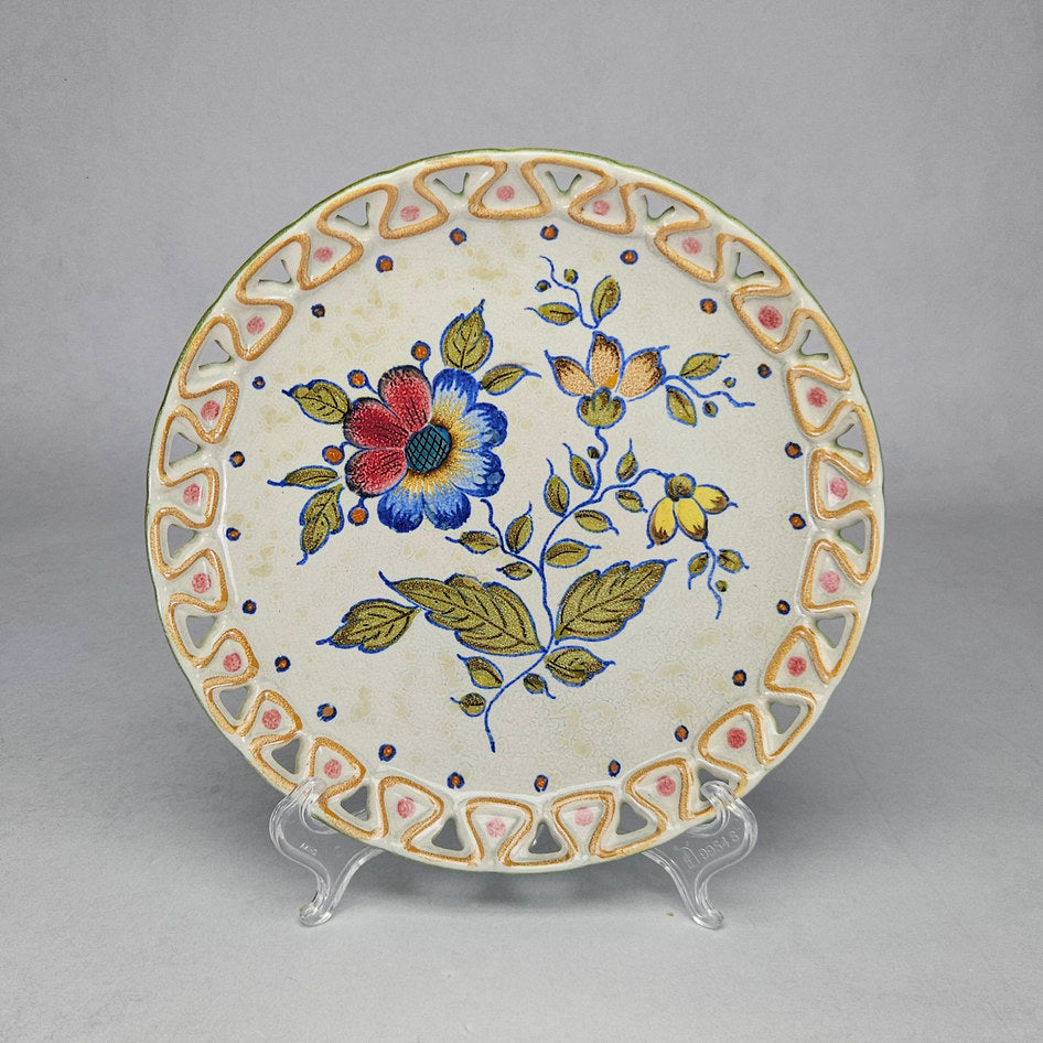 Royal Zuid-Holland PZH Gouda Grace Pierced Floral Ceramic Plate