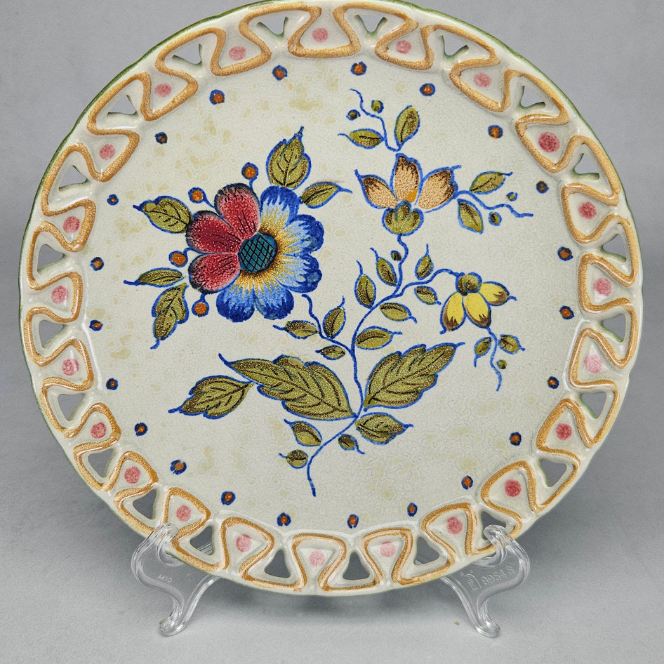 Royal Zuid-Holland PZH Gouda Grace Pierced Floral Ceramic Plate
