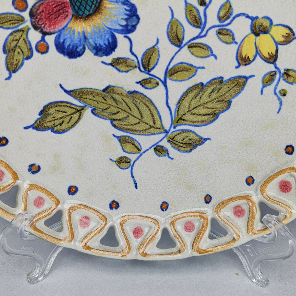 Royal Zuid-Holland PZH Gouda Grace Pierced Floral Ceramic Plate