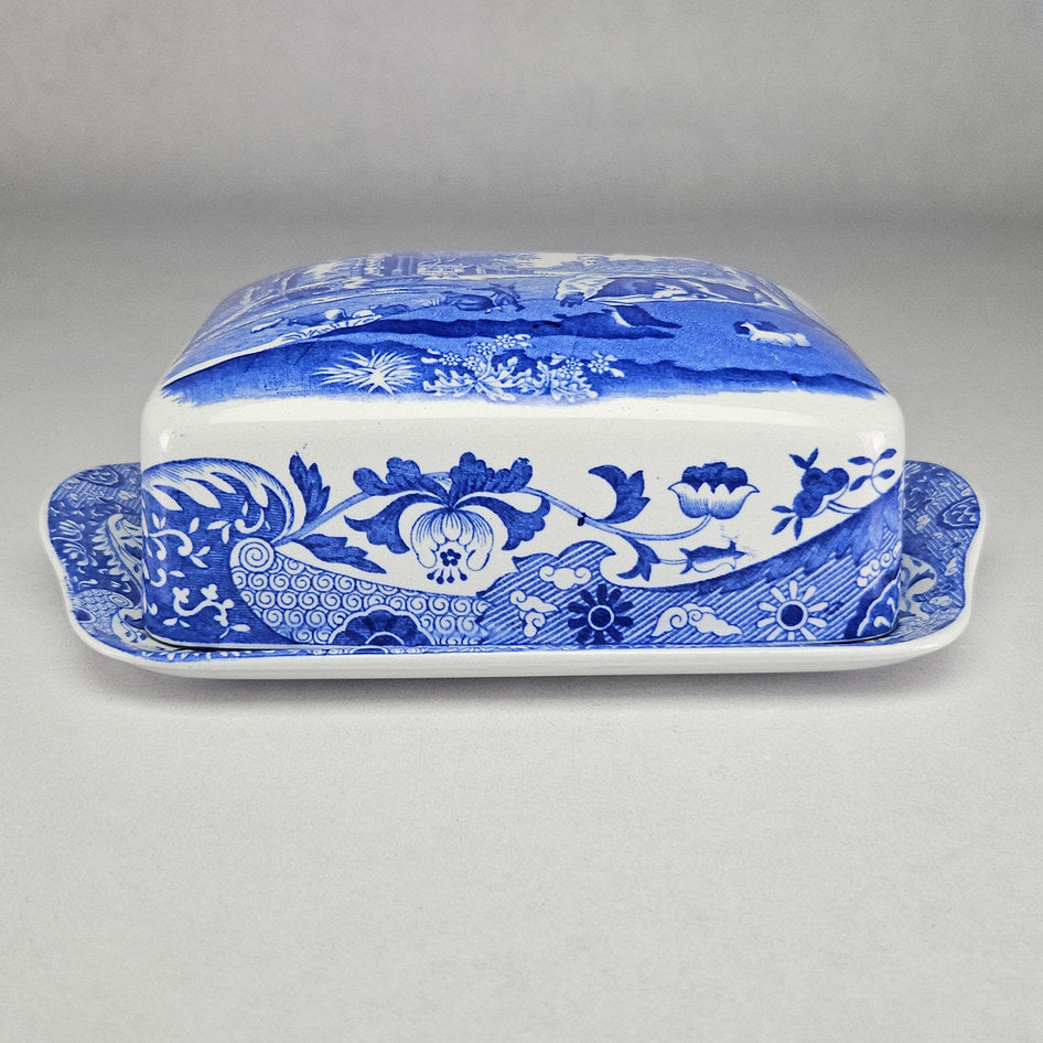 Spode Blue Italian Rectangular Covered Butter Dish