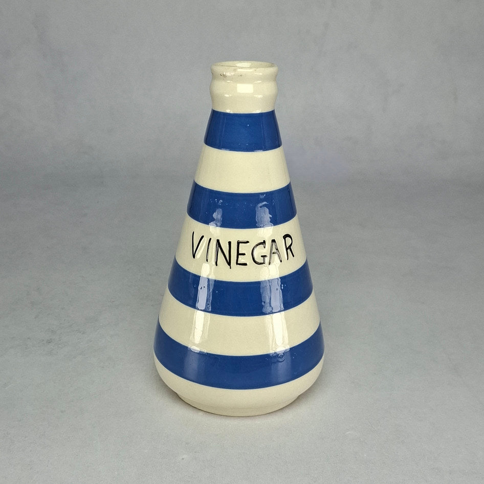 Staffordshire Chef Ware Blue and White Striped Vinegar Jar
