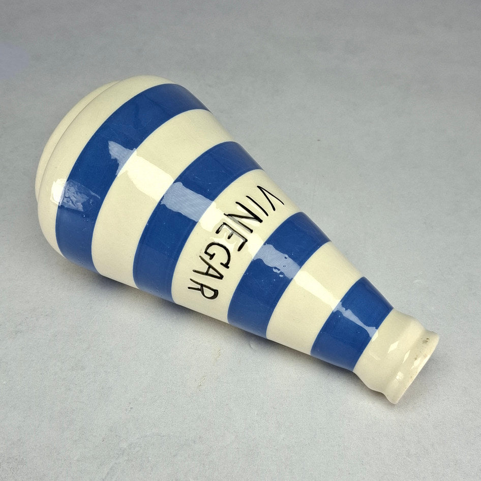 Staffordshire Chef Ware Blue and White Striped Vinegar Jar