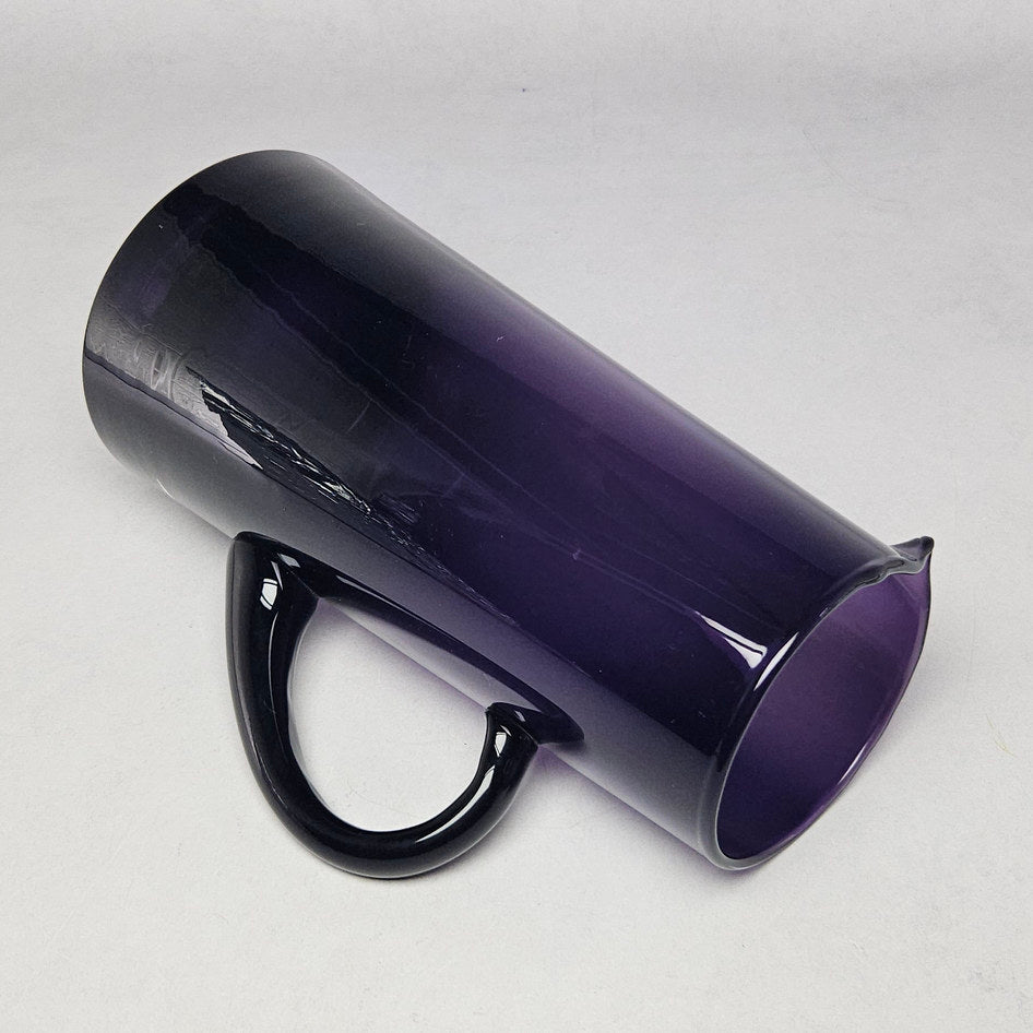 Tall Deep Amethyst Glass Pitcher with Dark Handle