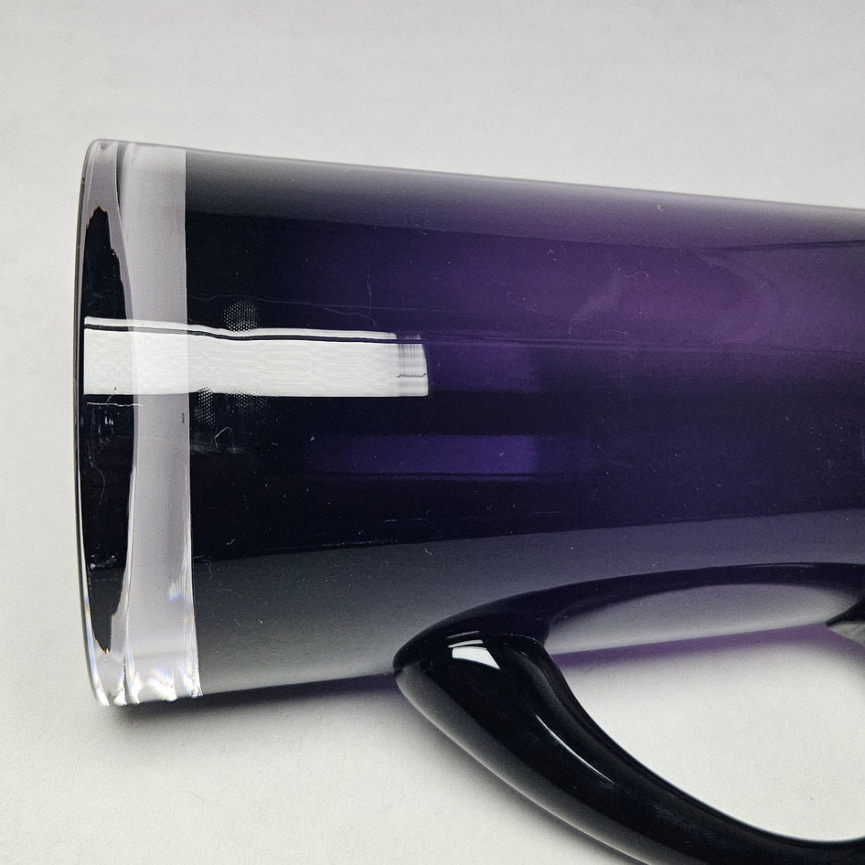 Tall Deep Amethyst Glass Pitcher with Dark Handle