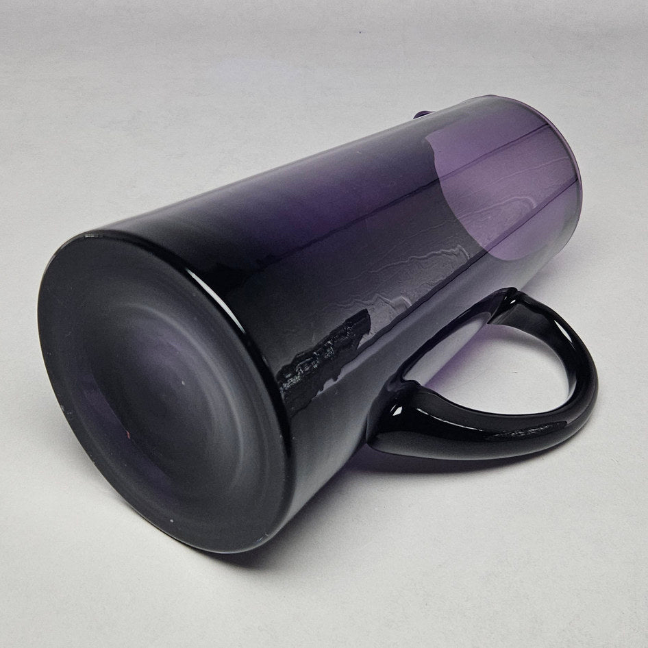 Tall Deep Amethyst Glass Pitcher with Dark Handle